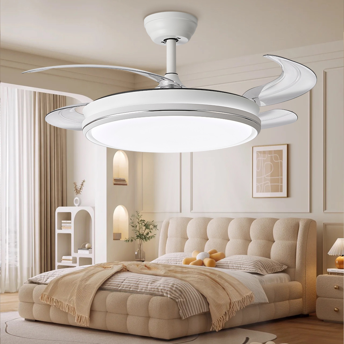 奥克斯2025新款隐形风扇灯卧室餐厅客厅吊扇灯全光谱护眼风大灯亮,淘宝优惠券,粉丝福利购,淘宝优惠卷