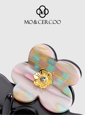 MOCERCOO墨蔻立体花朵中号发抓优雅高级感鲨鱼夹慵懒抓夹子盘发夹