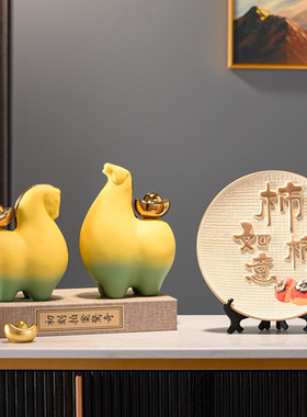 马上有钱摆件客厅酒柜电视柜高档装饰品办公室乔迁搬新家开业礼物