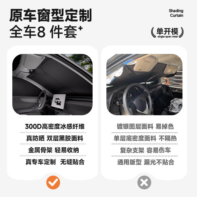 昊铂HT/GT/HL/HT/SSR车窗遮阳帘防晒前后挡隐私侧帘全车隔热露营
