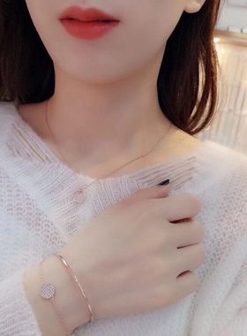 江疏影同款 二合一球拍手环手女玫瑰金双层 送情人节女友礼物