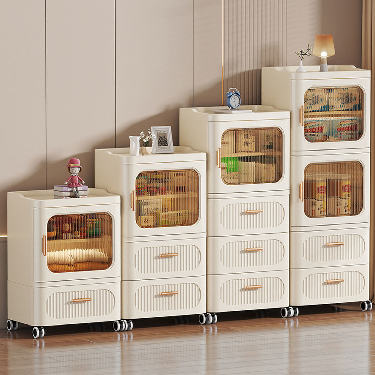 浴室厨房抽屉式多层收纳储物柜奶油风开门式层架收纳柜缝隙置物架,淘宝优惠券,粉丝福利购,淘宝优惠卷