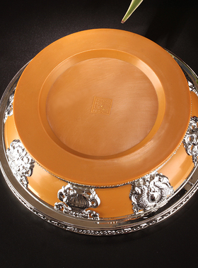 藏式八吉祥树脂合金果盘糌粑盒