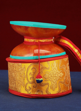 小鼓黄绿色尼泊尔手工方手鼓