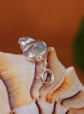 S925银黄财神财宝鼠吊坠藏式