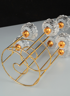 七星烛台摆件供佛透明酥油灯