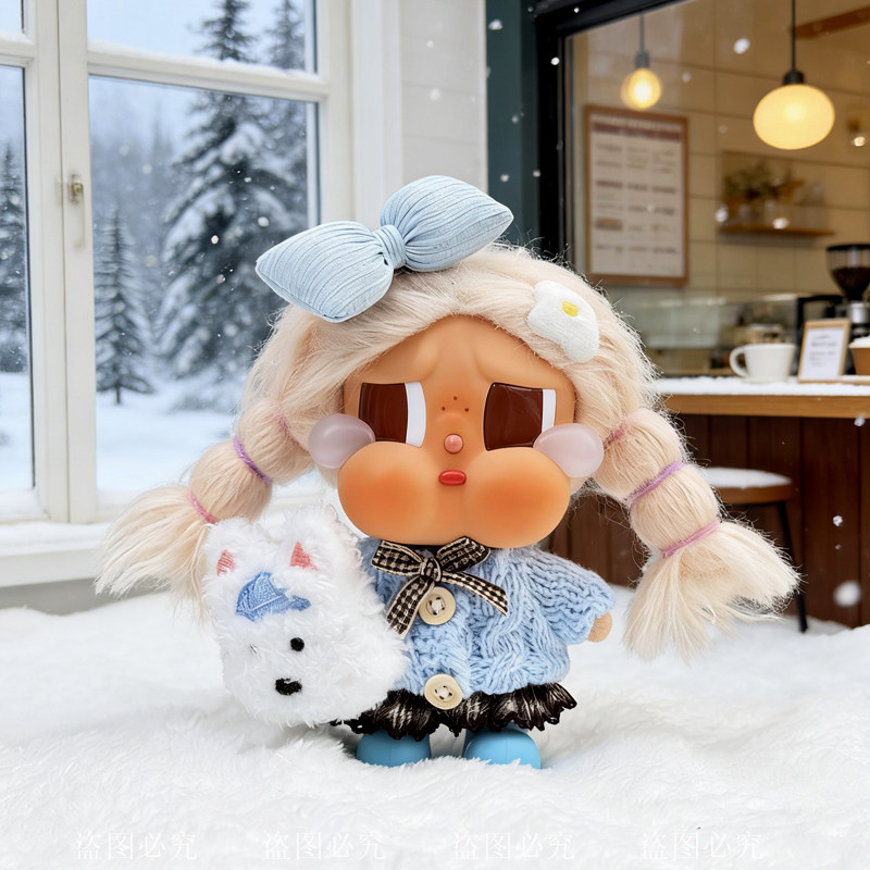 哭娃crybaby娃衣蓝色针织套装甜美可爱蝴蝶结装饰潮玩娃衣,淘宝优惠券,粉丝福利购,淘宝优惠卷