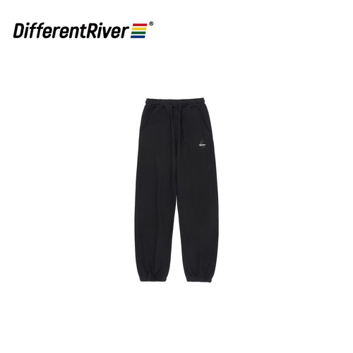 DifferentRiver2024秋冬男女同款简约束脚休闲卫裤 - 图3