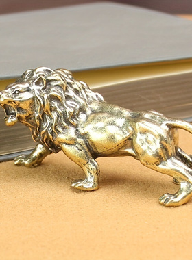 Handmade Brass Lion Statue Home Decor Animal Figurines for