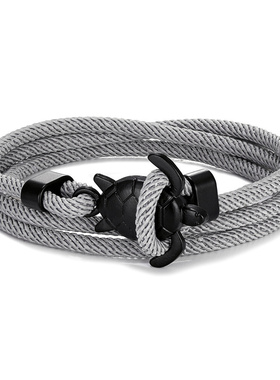 MKENDN Hand Braided Sea Turtle Viking Bracelet Charms