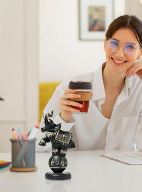 Resin Elephant Play Ball Wealth Lucky Figurine Resin