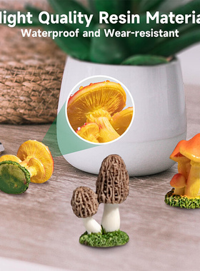3Pcs Mini Garden Simulate Mushroom Ornament Decoration
