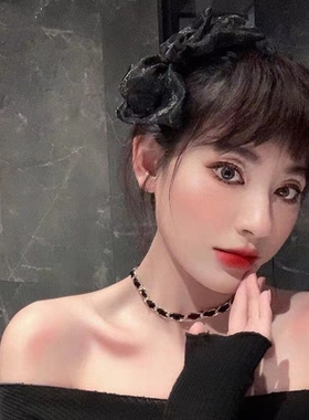 抽拉式金球穿皮项链毛衣链