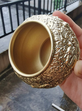道家用品纯铜双龙戏珠八卦水盂水杯太极水杯圣水杯