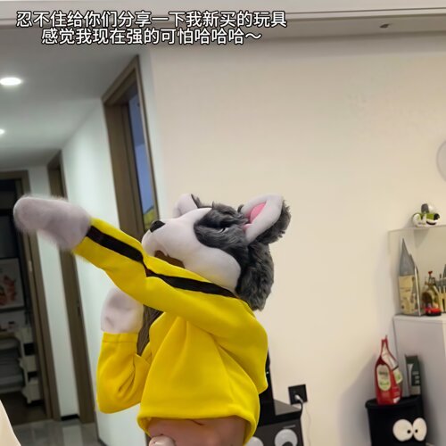 拳击哈士奇玩具狗毛绒动物对打手套玩偶解压手偶公仔女搞笑狗狗 - 图1