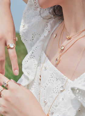 MonteLuna白母贝长款毛衣链