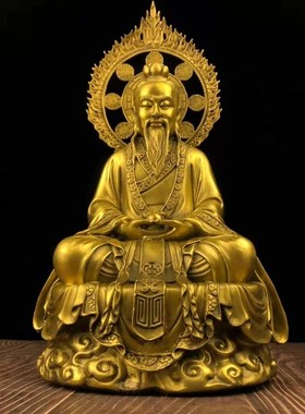 速发纯铜三清道祖神像摆件养上老君佛像家用祖太元始道家供师铜像