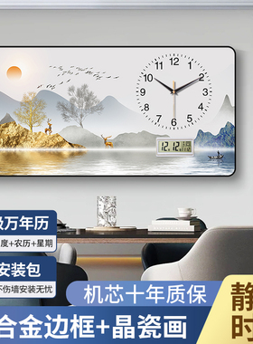 精梭新款轻奢万年历装饰画钟表画