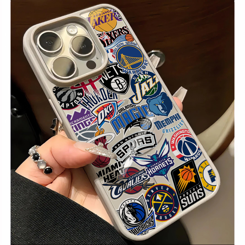 NBA篮球磁吸款适用苹果16pro磁吸手机壳iPhone15promax潮牌14p高级感13亚克力抗黄16plus硅胶mini简约男生78p - 图2