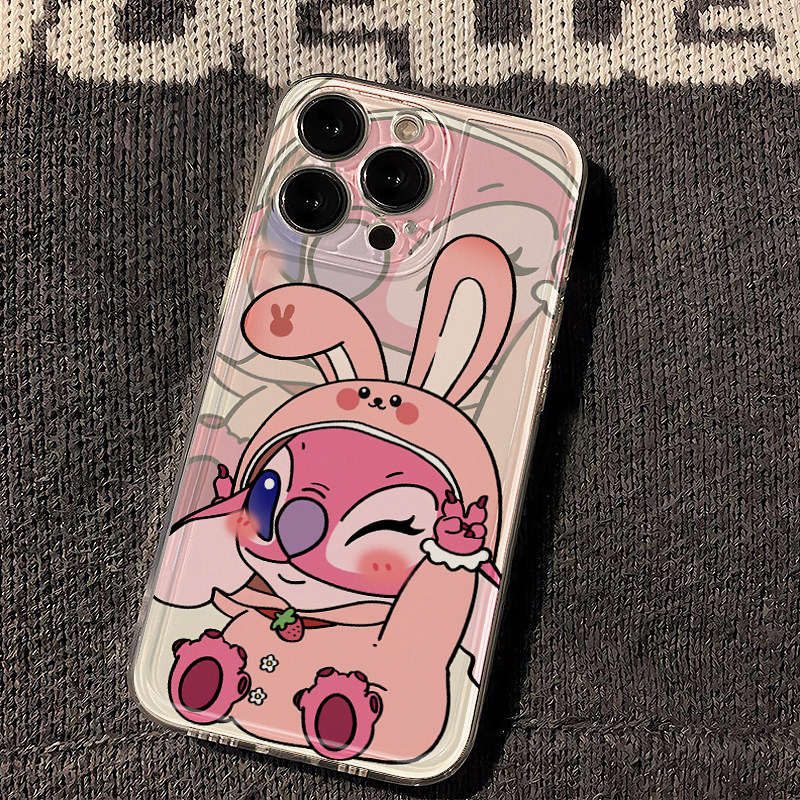 史迪仔情侣卡通适用华为Pura70苹果15promax手机壳小米iPhone14/13防摔OPPOReno12荣耀200vivox100siQOOz9套