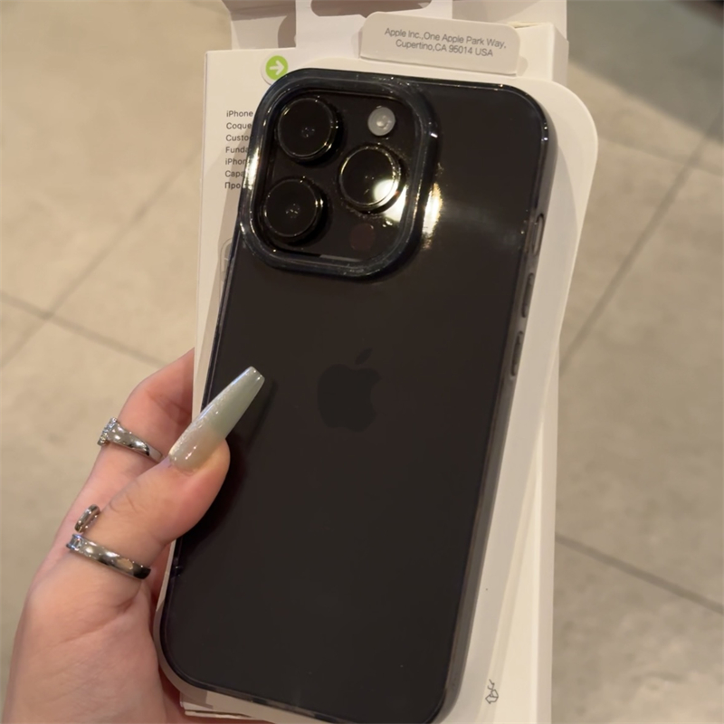 适用苹果15pormax手机壳iPhone14硅胶13防摔16pro新款12镜头大孔11透明x简约plus透黑苹果13加厚保护套男女款 - 图3