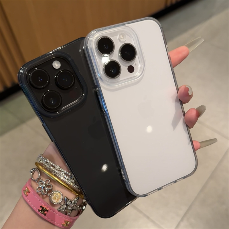 适用苹果15pormax手机壳iPhone14硅胶13防摔16pro新款12镜头大孔11透明x简约plus透黑苹果13加厚保护套男女款 - 图1