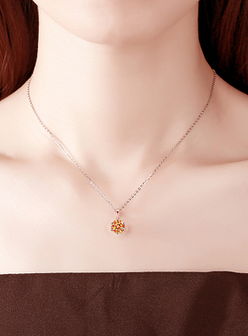 925银芬达项链女小众高级感火山芬达石锁骨链吊坠合成生日礼物