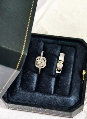 微镶仿真钻戒女情侣对戒奢华结婚拍婚纱照戒指婚礼仪式假道具一对