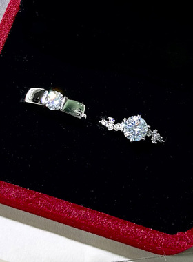 婚纱照1克拉活口可调节仿真钻戒