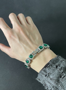 三色镶钻冰糖古巴手链男女潮流