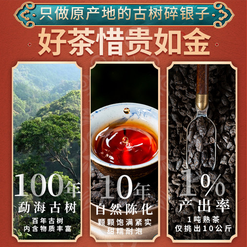 云南普洱茶碎银子糯米香普洱熟茶散茶古树茶化石10年陈老茶头罐装 - 图1