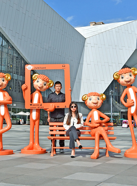 卡通羊装饰美陈大摆件玻璃钢雕塑