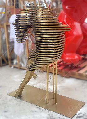 创意不锈钢马雕塑商场酒店门庭摆件户外景观园林观赏物不锈钢雕塑