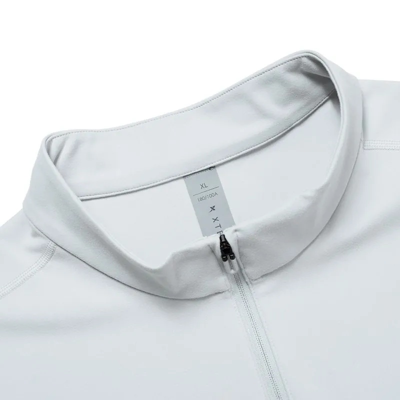 特步半拉链运动T恤2025冬季新款立领防风长袖针织衫975429030112 - 图3