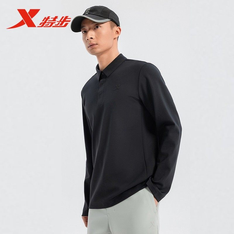 特步运动T恤长袖针织衫男2025春季新款百搭保暖卫衣975129030109,淘宝优惠券,粉丝福利购,淘宝优惠卷