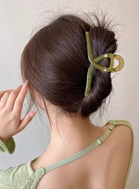 【颜色随机】发夹女后脑勺盘发抓夹大号气质鲨鱼夹子头饰简约发卡