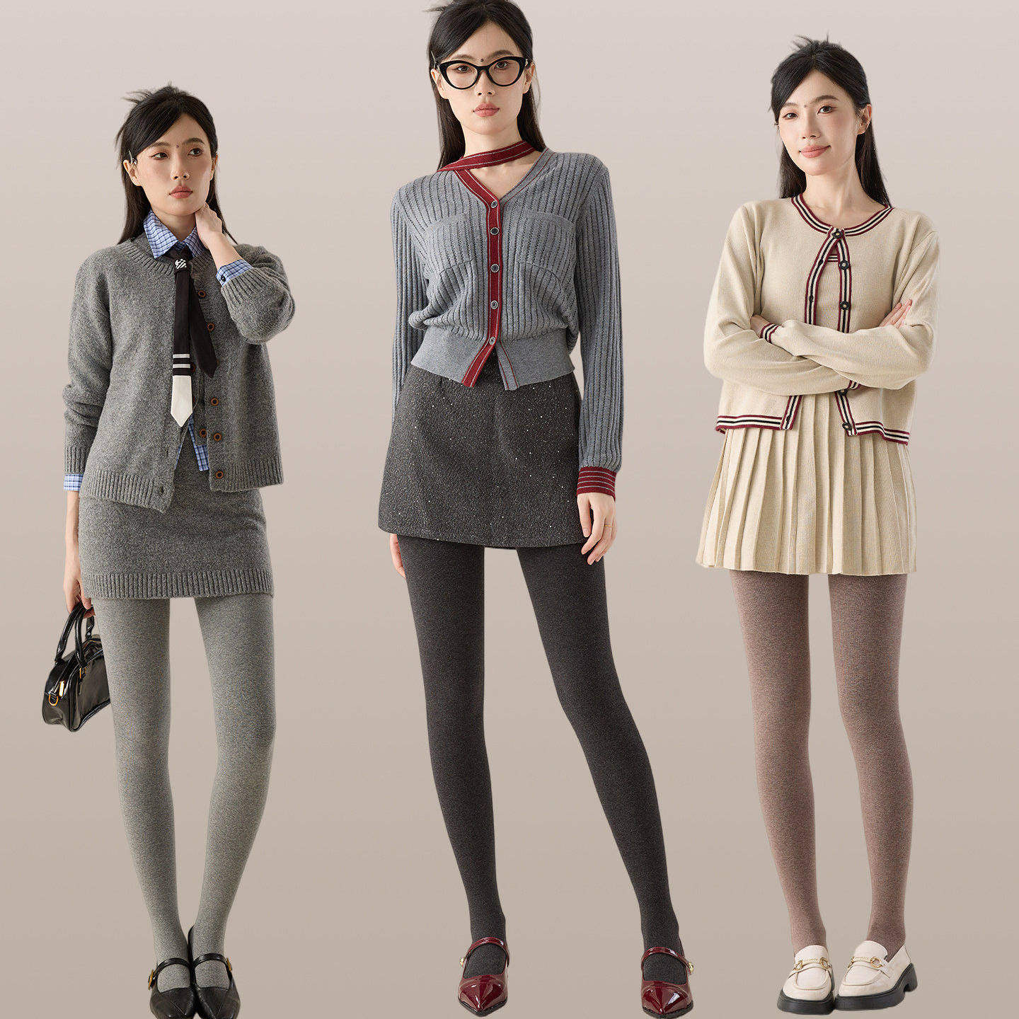 含羊毛小个子打底连裤袜瘦腿强压加绒加厚秋冬保暖格雷系灰色棉裤,淘宝优惠券,粉丝福利购,淘宝优惠卷