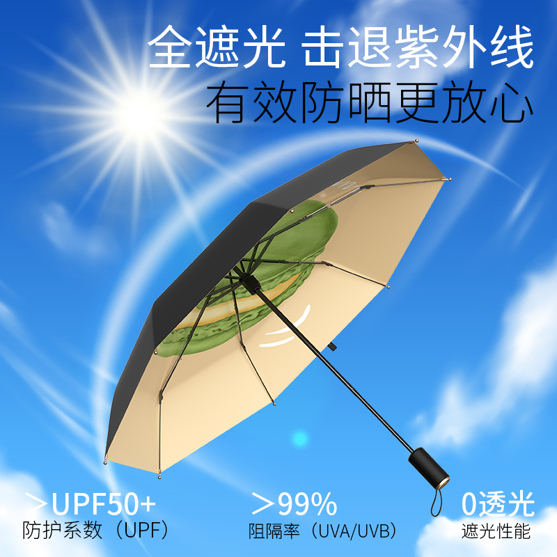 风候黑胶太阳伞晴雨两用女遮阳防晒防紫外线ins小巧便携五折加大 - 图1