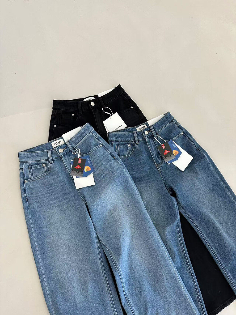 26年早春 OLEANA上新韩版四面弹窄版阔腿裤牛仔裤女5818&,淘宝优惠券,粉丝福利购,淘宝优惠卷