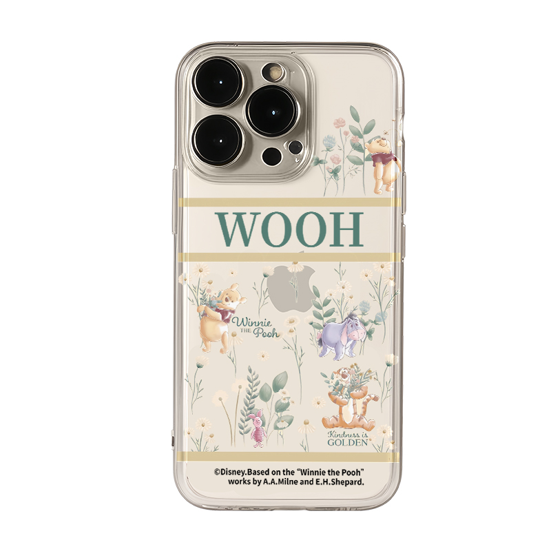 田园风维尼熊适用iphone15手机壳苹果16promax新款华为Pura70透明vivox100小米14防摔oppo红米k70荣耀200套13