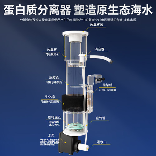 小型桌面背滤自循环过滤卧室客厅家用海水缸玻璃鱼缸小丑鱼水族箱 - 图3