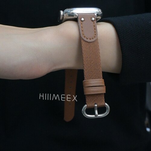 HIIIMEEX适用苹果手表  创意新款尼龙iwatch表带细版休闲舒适透气applewatch尼龙苹果表带华为gt4尼龙表带 - 图2