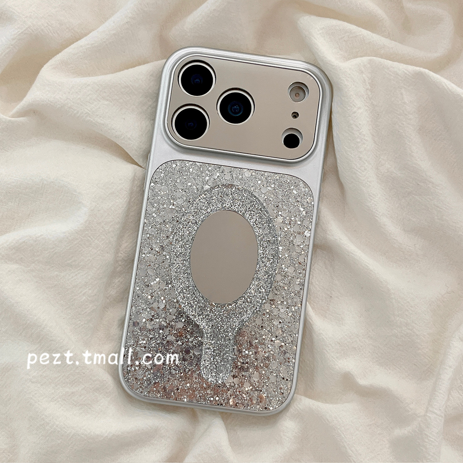 闪粉色镜子带磁吸支架适用苹果17手机壳镜面hellokitty轻奢iphone16promax高级感17promax新款15防摔16女全包,淘宝优惠券,粉丝福利购,淘宝优惠卷