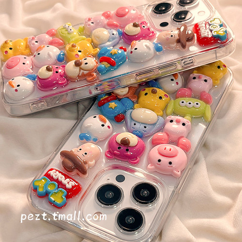 立体网红可爱玩具总动员适用苹果16手机壳超火iphone15promax新款13pro防摔12硅胶15手机套11卡通14pro女13软 - 图2