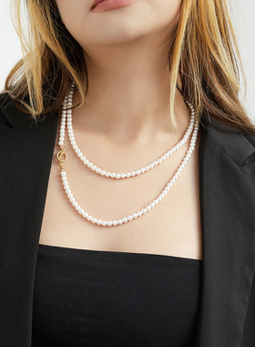 IDOKAWA珍珠毛衣项链女
