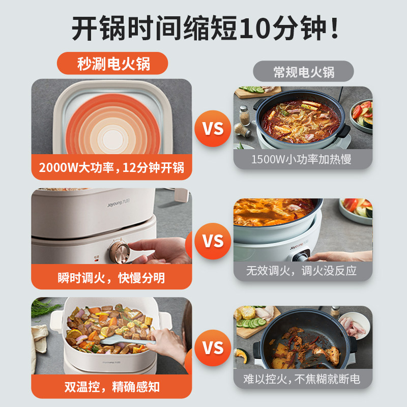 九阳分体式家用多功能炒菜煎烤锅 九阳生活电器电热/火锅