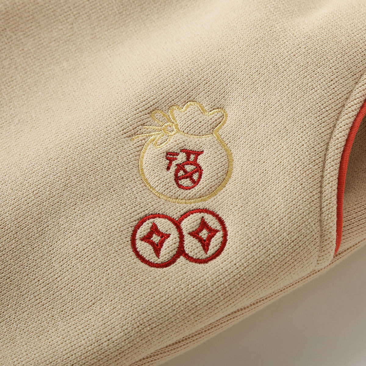 女童加绒裤子男童冬季宝宝加厚休闲保暖裤国风红色过年儿童新年裤