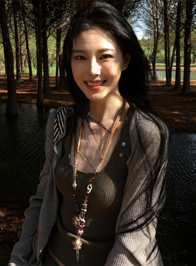 宵夜同款民族风花朵串珠项链