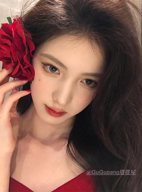 温柔显白红色玫瑰花朵发夹