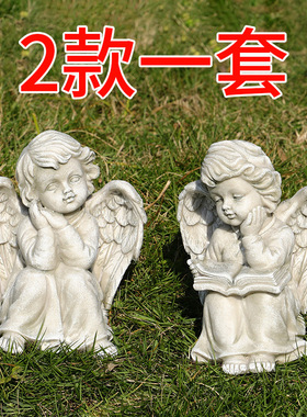桌面跨境新品创意家居摆件新款欧式天使树脂工艺品花园装饰品潮i.